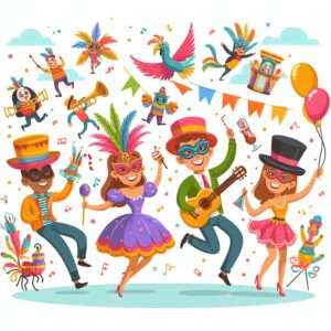 pessoas festejando carnaval